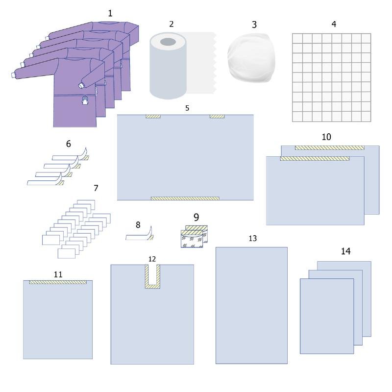 Комплект одягу та покриттів операційних для кардіологічних операцій №10 Taipan-Pharm стерильний